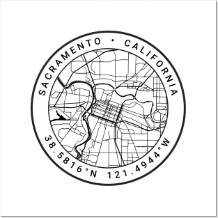 Sacramento Map Posters and Art